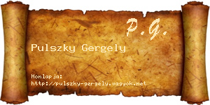 Pulszky Gergely névjegykártya